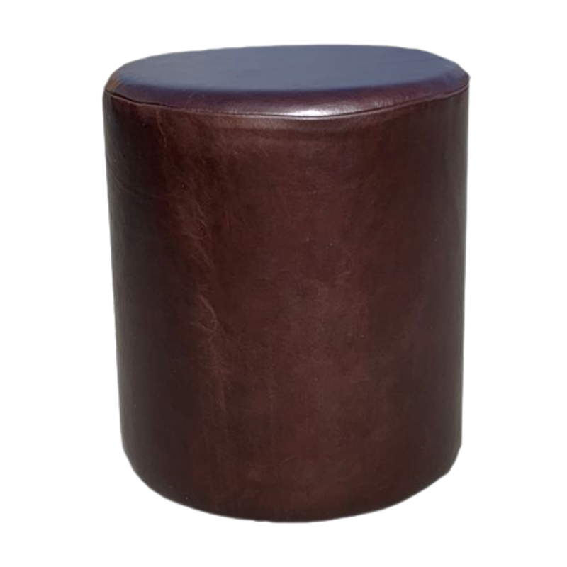 Italian Leather Round Stools | Footstools Direct | UK handmade