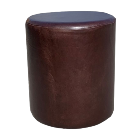Italian Leather Round Stools | Footstools Direct | UK handmade