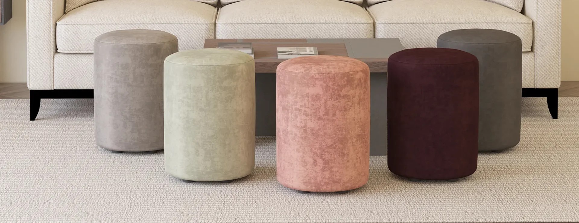 Round Stools | Italian Leather & Fabric Stools, 100+ Colours