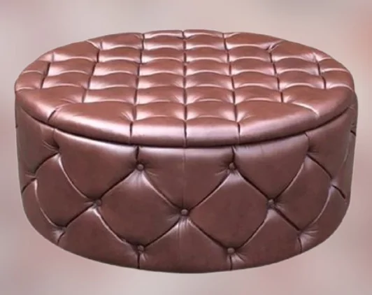 Deep Buttoned Round Ottomans